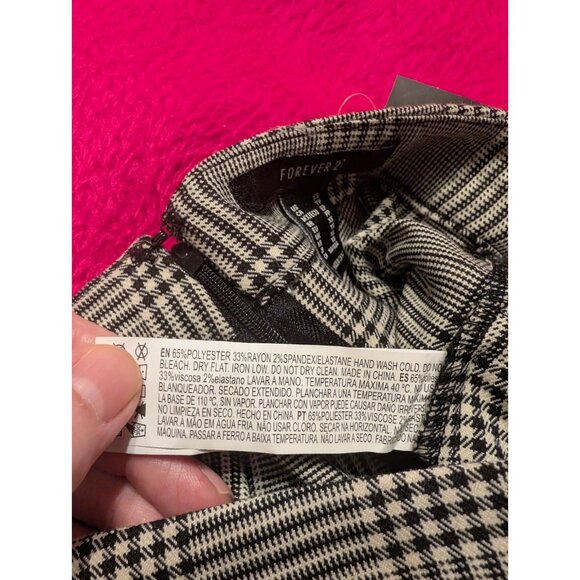 NEW Forever 21 Plaid Skort XS Glen Check Wrap Mini Belt Buckle - Picture 7 of 7